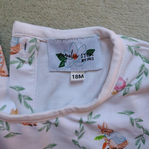 Peter Rabbit short romper - Magnolia Steel - 18M - Picture 2 of 3